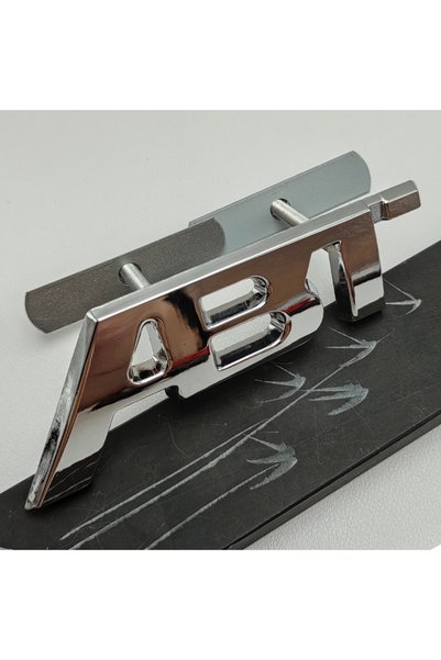 Choice1 80x32mm Grille Chrome 3D Metal Chrome Black Logo ABT Emblem Car Front...