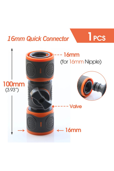 choice2 محول خرطوم صمام كروي F إلى F-1PCS 16 مم، موصل سريع، وصلة تمديد، إصلاح...