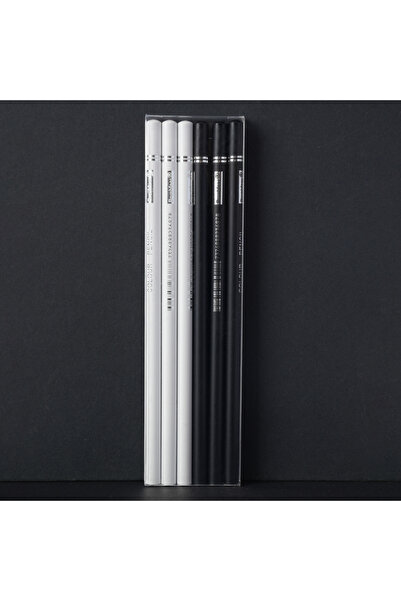 Choice 3 Black 3 White 6pcs Black White Color Pencils Permanent Color Drawing...