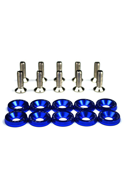 Choice4 Blue 10pcs Car Modified Hex Fasteners Fender Washer Bumper Engine Con...