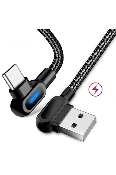 Choice1 0.25M Black 0.25/1/2M 90 Degree USB Type C Cable Fast Charging USB A ...