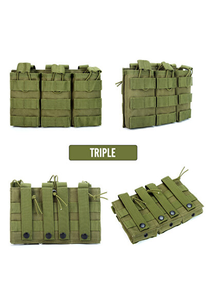 Choice Triple--ArmyGreen 1000D Tactical Magazine Pouch Double/Triple/Quadrupl...