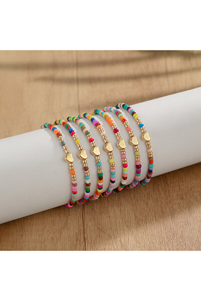 Choice Colourful 7Pcs Bohemia Handmade random Colorful Beads Bracelets for Wo...