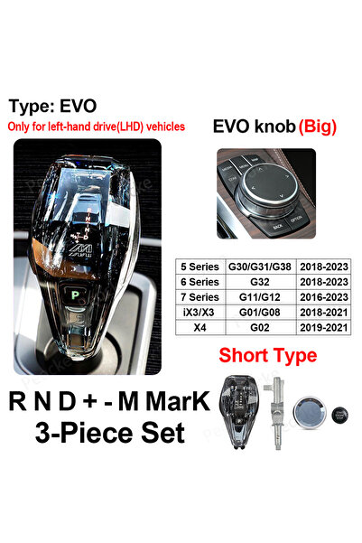Choice1 LHD EVO Crystal Gear Shift Knob Short Rod Type For BMW G30 G32 G01 G0...