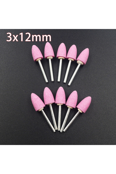 Choice6 10PCS 3x12mm Bullet 10pcs 3mm Shaft Mounted Ceramic Grinding Head Pol...