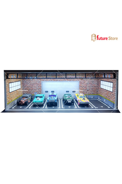 Choice 1 1/64 Garage Scene Model with Light Assembled Parking Lot Diorama Par...