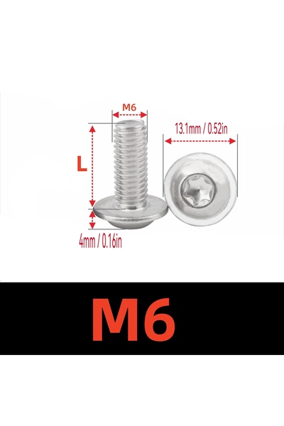 Choice16 20mm M6-5Pcs 10-5Pcs M5/M6 304 Stainless Steel Torx Screws Kit T25/T...