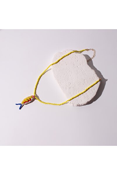 Choice1 yellow color Korean Fashion Fish Design Necklace Trendy Colorful Rice...