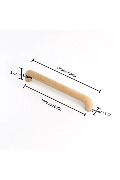Choice5 1pc R-160mm Beech Wood Handles Kitchen Cabinet Handle Drawer Solid Wo...
