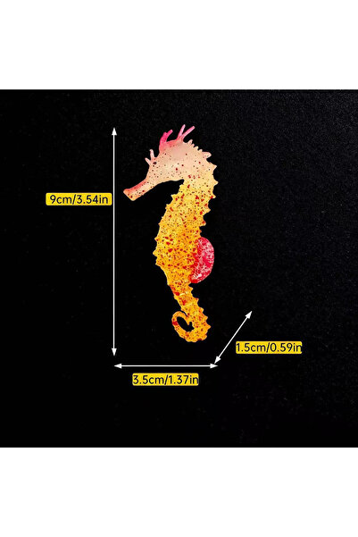 choice2 Trans-orange Glowing Silicone Artificial Sea Horse Aquarium Decoratio...