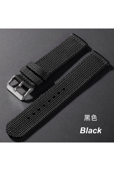 choice2 20mm Black 18/20/22/24mm Nylon Watch Band for Army Canvas Woven Nylon...