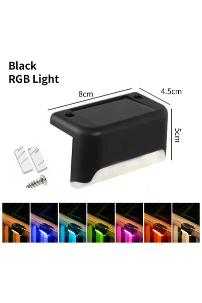 GGBEE 8 قطع من مصابيح LED الشمسية السوداء RGB، عبوة من 1-8 قطع، مصابيح خارجية...