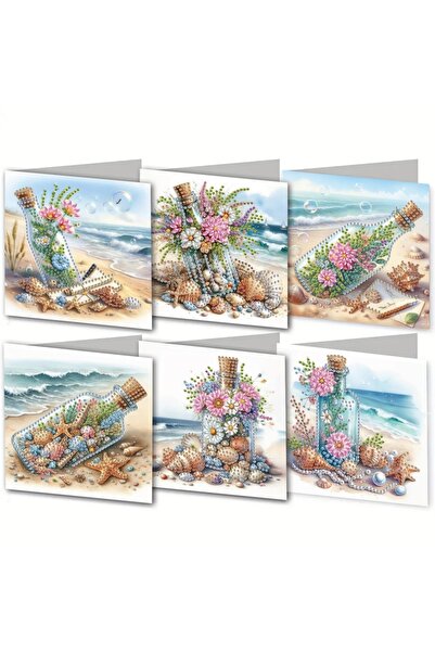 Choice HK038 طقم رسم ماسي من 6 قطع DIY بطابع بحري، بطاقة تهنئة، بركات وأمنيات...
