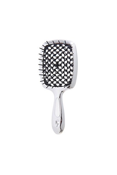 Choice Silver Black Square Shape Mesh Comb for Hair Fluffy Detangling Scalp M...