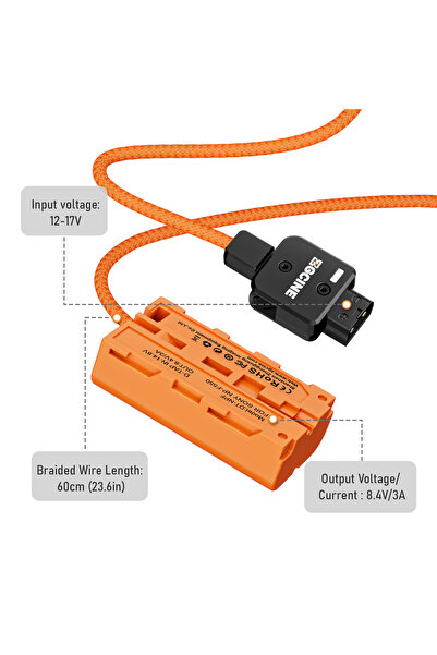 Choice DT-NPF D-Tap ZGCINE DT-NPF D-Tap to NPF Dummy Battery Braided Cable DC...