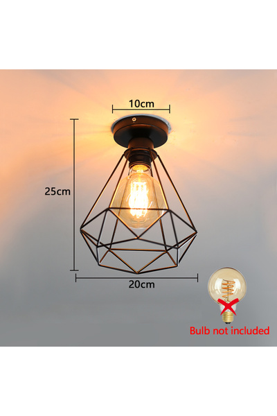 Choice black Diamond Retro Ceiling Lamp Chandelier Fixtures E27 Black Iron Ar...