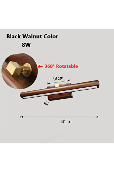 Choice3 Warm White (2700-3500K) Brown Wood color Nature Wood Mirror Wall Scon...