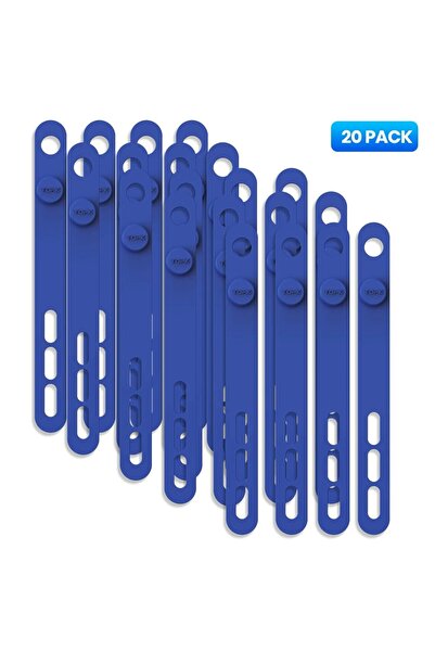 Choice Blue 20 PCS TOPK Silicone Cable Ties Assorted Color Reusable Heavy Dut...