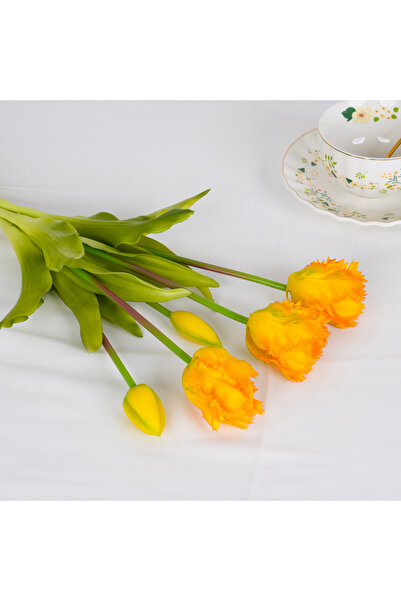 Choice Yellow New Parrot Wave Tulip Silicone Artificial Flowers Soft and Comf...