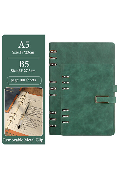 Choice A5 Green A5/B5 Loose-Leaf Notebook,Simple Business Soft Leather Cover,...