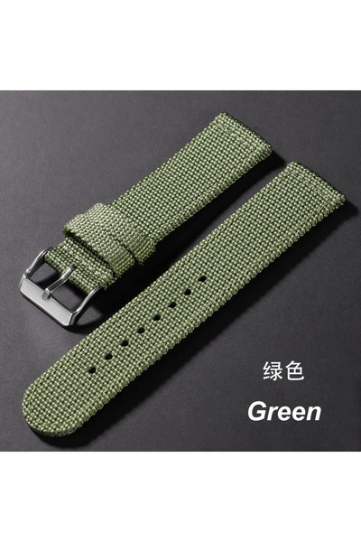 Choice9 20mm Green 18/20/22/24mm Nylon Watch Band for Army Canvas Woven Nylon...