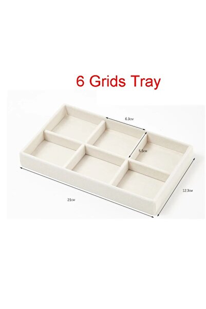 Choice 6 Grids Tray Velvet Jewelry Display Exquisite Jewellery Holder Portabl...