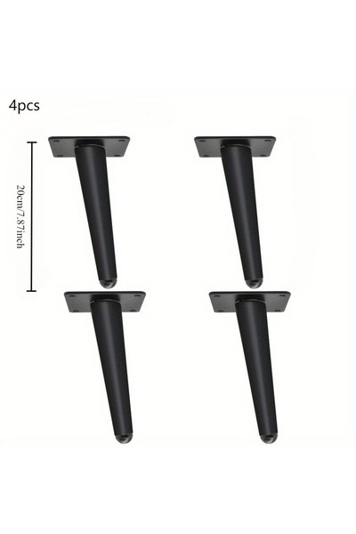 Choice 4pcs20cmBlackOblique 4pcs Sofa Legs Round Solid Metal Furniture Legs S...