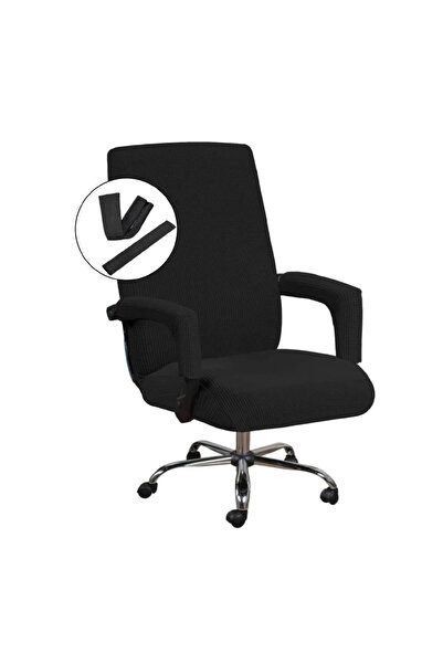 Choice M Black M/L Size Elastic Office Computer Chair Cover Modern Anti-dirty...