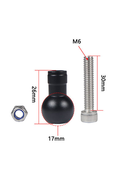 Choice AUTO 177mm Ball to M6 17mm 25mm Ball Head Adapter Clip Socket Arm Conn...