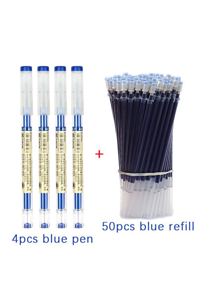 Choice 0.35mm 54pcs blue set 54Pcs/Set 0.35mm Gel Pens Office School Exam Sig...