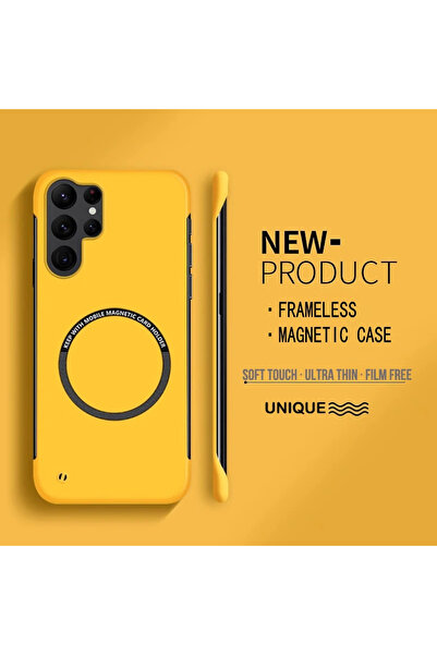 Choice for Galaxy S24 Ultra YELLOW Ultra Thin Hard PC Magnetic Frameless Phon...