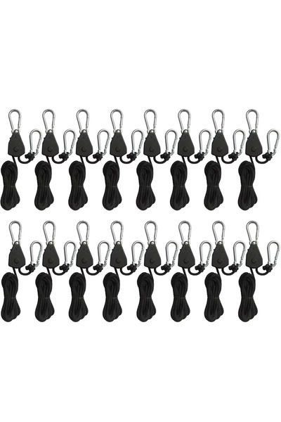 Choice15 16 Piece 1/2/4/6/8/10/12/14/16pcs Rope Pulley 1.6M Ratchet Locking H...