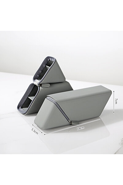 Choice Gray Creative Silicone Pencil Case Large Capacity Simple Design Dual-P...