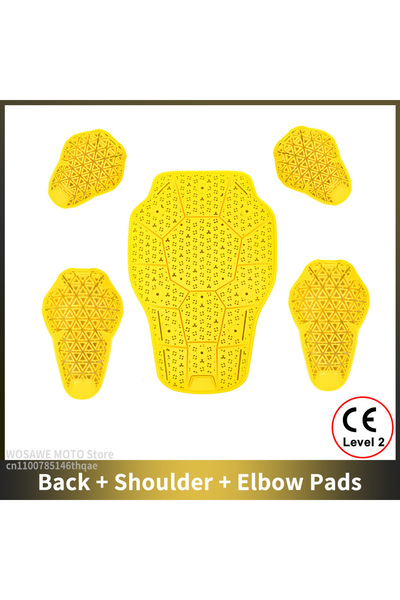 Choice15 One Size Yellow 5Pcs Set WOSAWE CE Certified Motorcycle Armor Jacket...