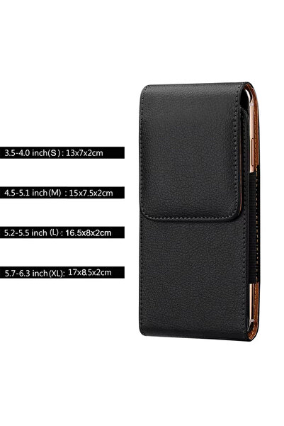 Choice (L) 5.2-5.5 inch A Style Universal Leather Case for iPhone Mens Waist ...