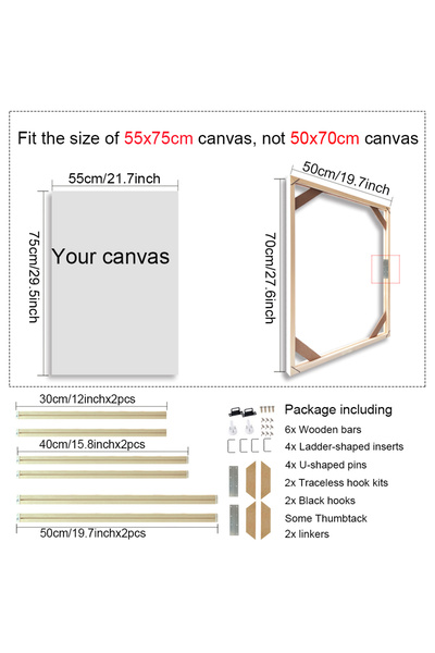 Choice 50x70cm Various Sizes Canvas Frame Wooden Frames Natural Wooden Photo ...
