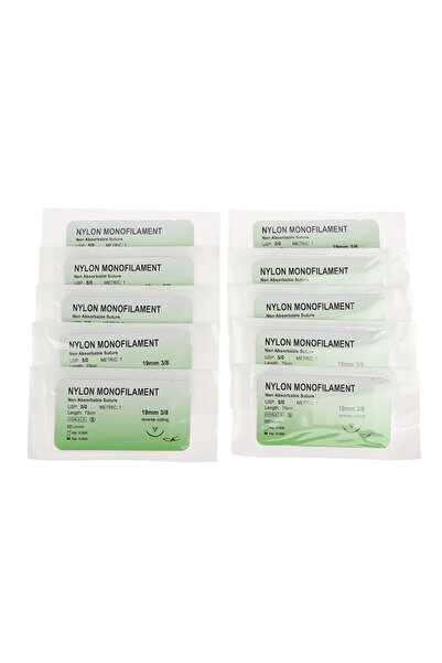 Choice Nylon 12Pcs 75cm 2/0 3/0 4/0 5/0 Medical Needle Suture Nylon Polyester...