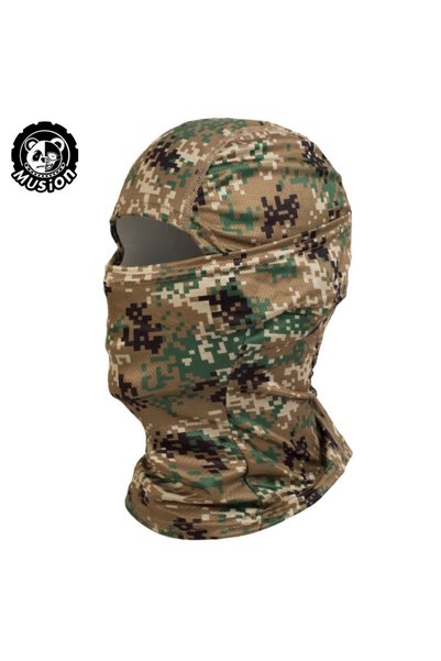 Choice Green Digital Camo Musion Cycling Full Face Mask Sun Protection Bicycl...
