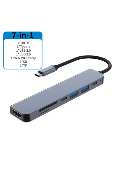 Choice1 7-IN-1 HDMI 5/6/7 Ports USB C Hub to 4K HDMI-Compatible PD Fast Charg...