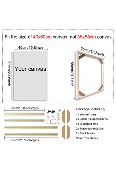 Choice 35x55cm Various Sizes Canvas Frame Wooden Frames Natural Wooden Photo ...