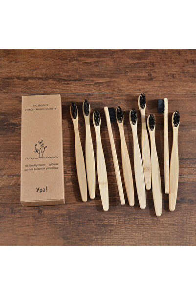 Choice9 10 Piece Black 10Pcs Colorful Toothbrush Natural Bamboo Tooth Brush S...
