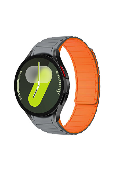Choice8 Galaxy 7 40mm 44mm Gray Orange No Gaps 20mm Silicone Magnetic Band Fo...