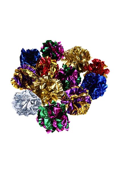 Choice DC 12pcs Colorful Crinkle Foil Balls Cat Kitten Sound Paper Toy Cat To...