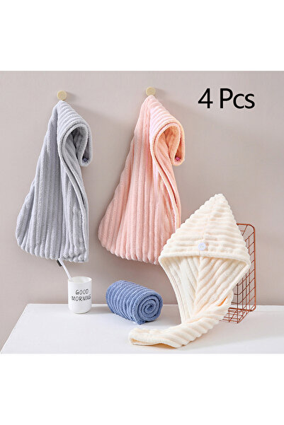 Choice5 Mixed 4 Piece Set 1/3/4 Pcs Quick-Drying Microfiber Hair Drying Cap A...