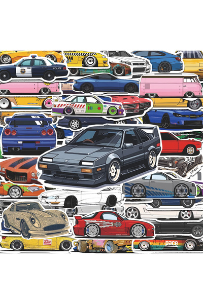 choice2 بانداي 50 قطعة (10/30/50 قطعة) ملصقات سيارات سباق كرتونية بتصميم JDM ...