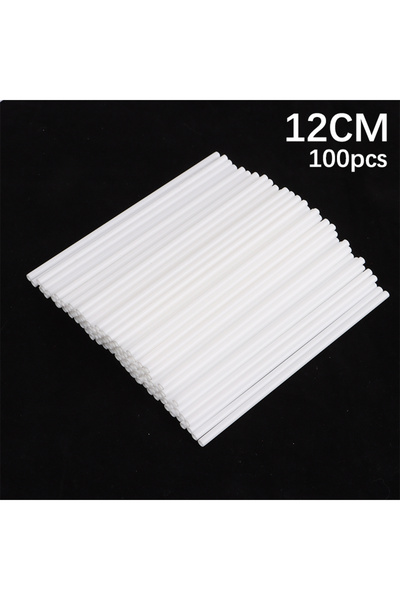 choice2 12cm 100Pcs 8/10/12/15cm White PP Solid Core Lollipop Sticks for Choc...