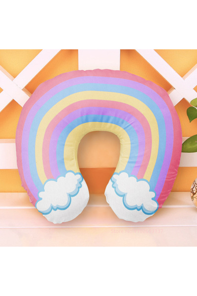 Choice Rainbow Cute Cartoon INS Style Travel Neck Pillow U-Shaped Panda Rainb...