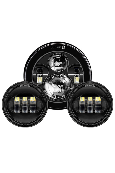 Choice3 Black Lamp NO DRL Motorcycle 7 inch Moto LED Headlight with 4-1/2" 4....