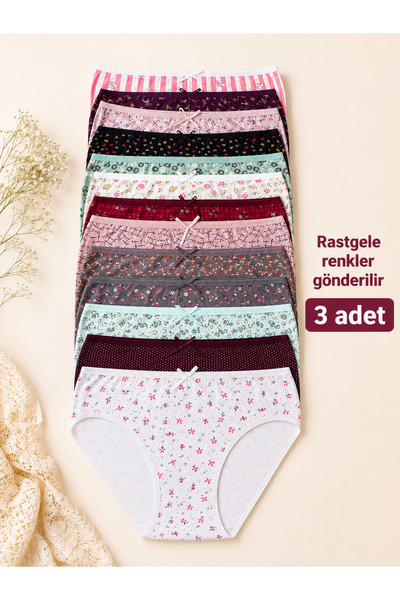 missblue moon High Waist Printed Bato Foldable 3-Piece Women's Panties 5000
