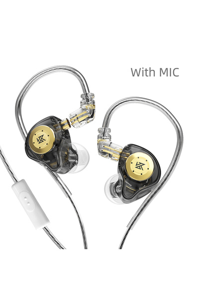 KZ سماعات رأس سلكية سوداء MIC EDX PRO، سماعات أذن ستيريو HIFI مع صوت عميق، سم...